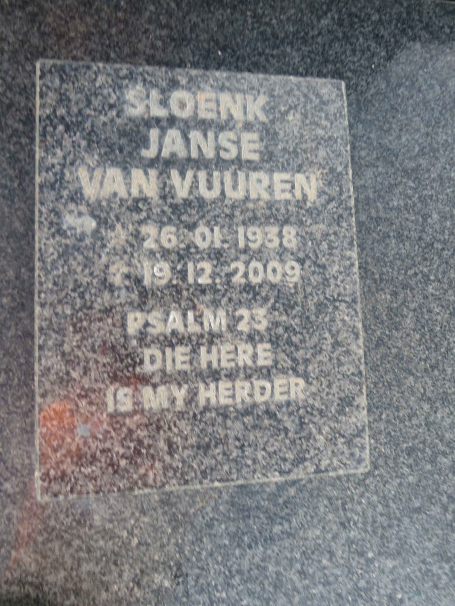 VUUREN Sloenk, Janse van 1938-2009