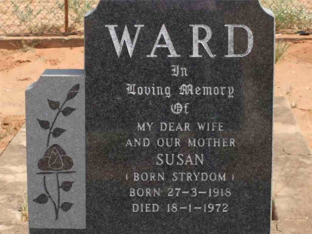 WARD Susan nee STRYDOM 1918-1972