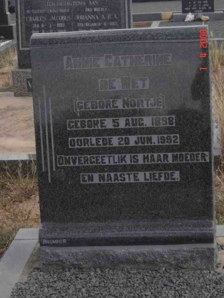 WET Annie Catherine, de nee NORTJE 1898-1992