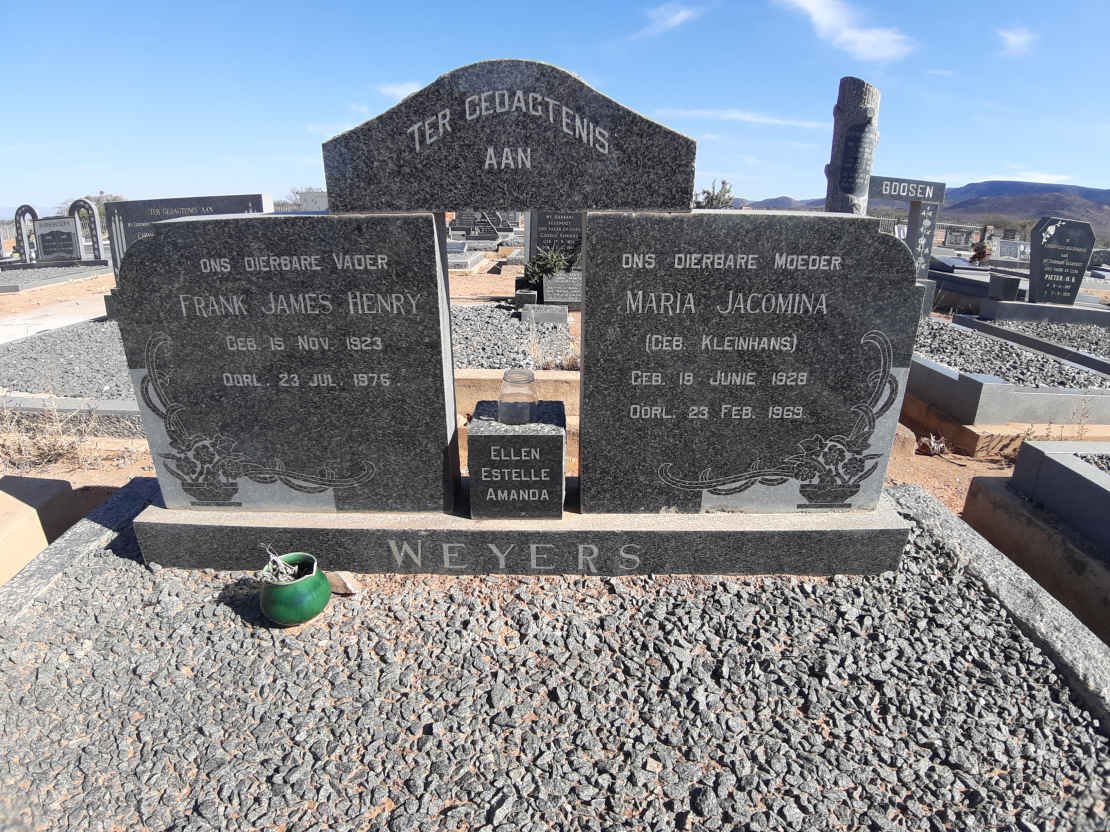 WEYERS Frank James Henry 1923-1976 &amp; Maria Jacomina KLEINHANS 1928-1969