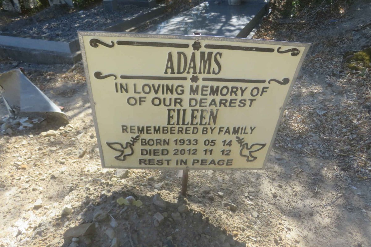 ADAMS Eileen 1933-2012
