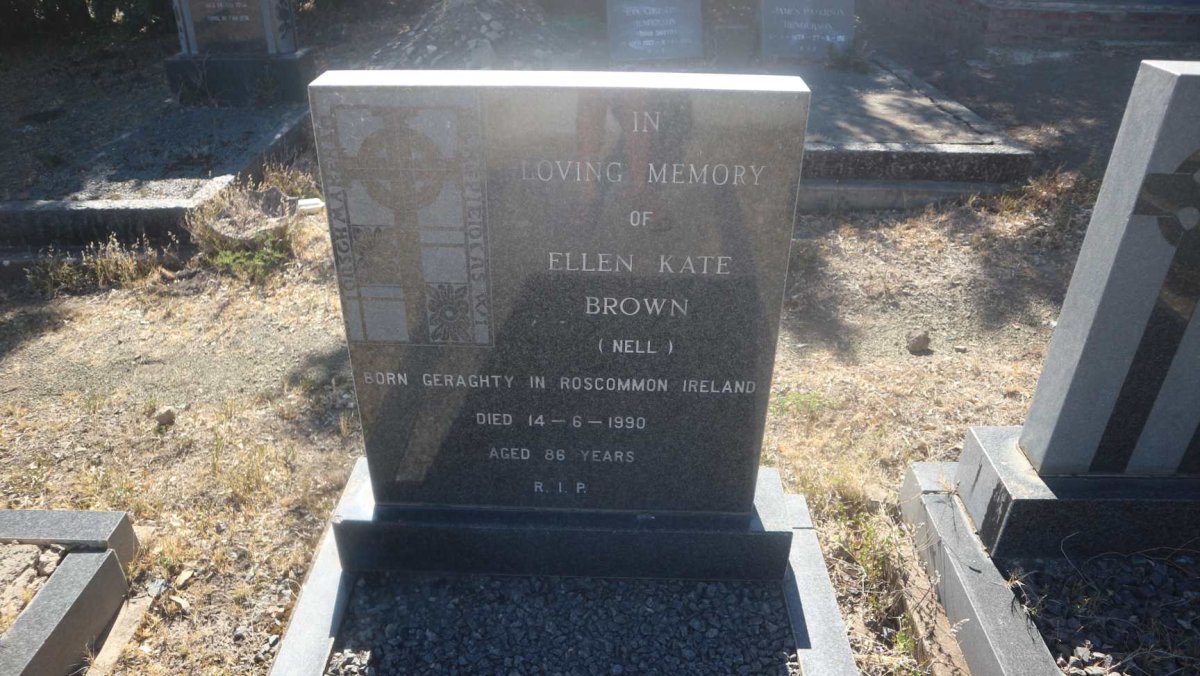 BROWN Ellen Kate formerly NELL nee GERAGHTY -1990