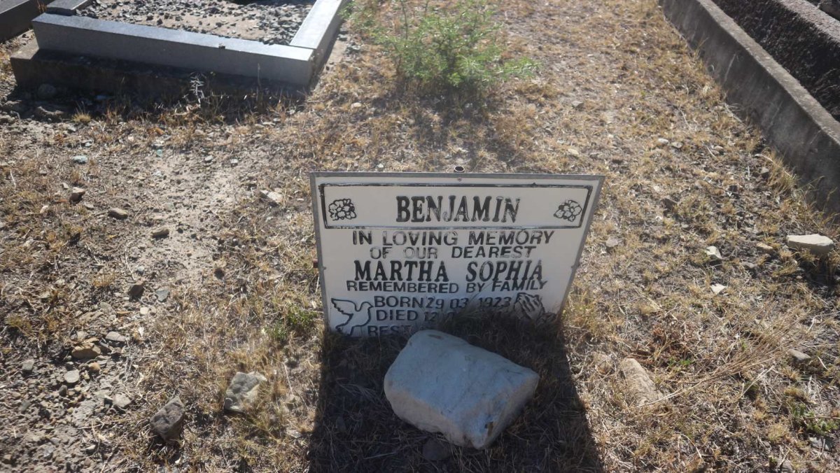 BENJAMIN Martha Sophia 1923-