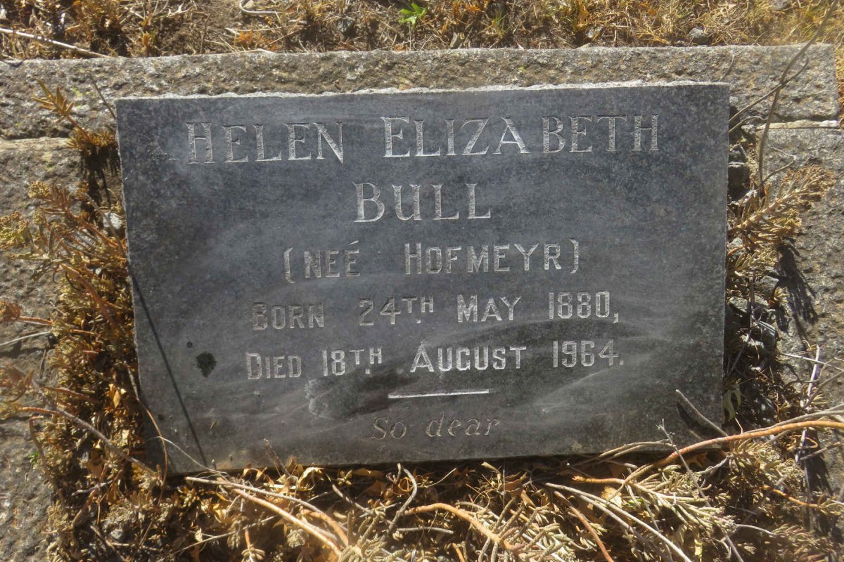 BULL Oswin Boys 1882-1971 &amp; Helen Elizabeth HOFMEYR 1880-1964