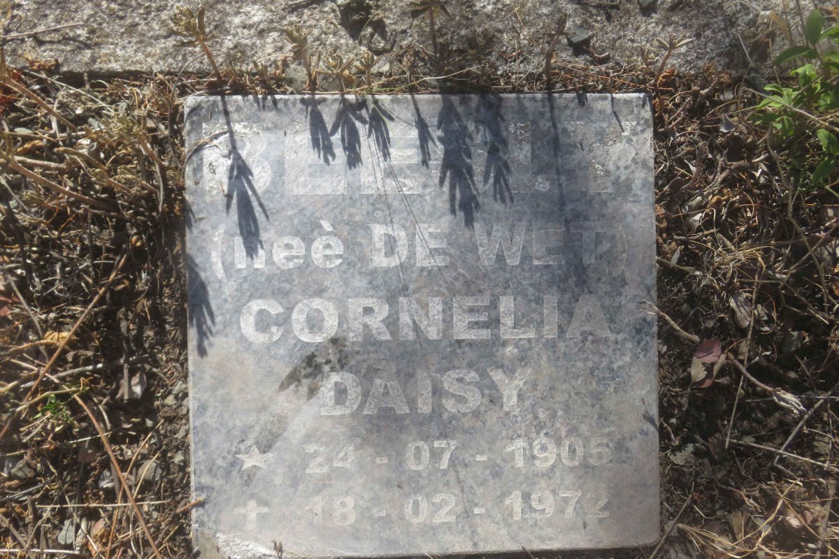 BEESLY Cornelia Daisy nee DE WET 1905-1972