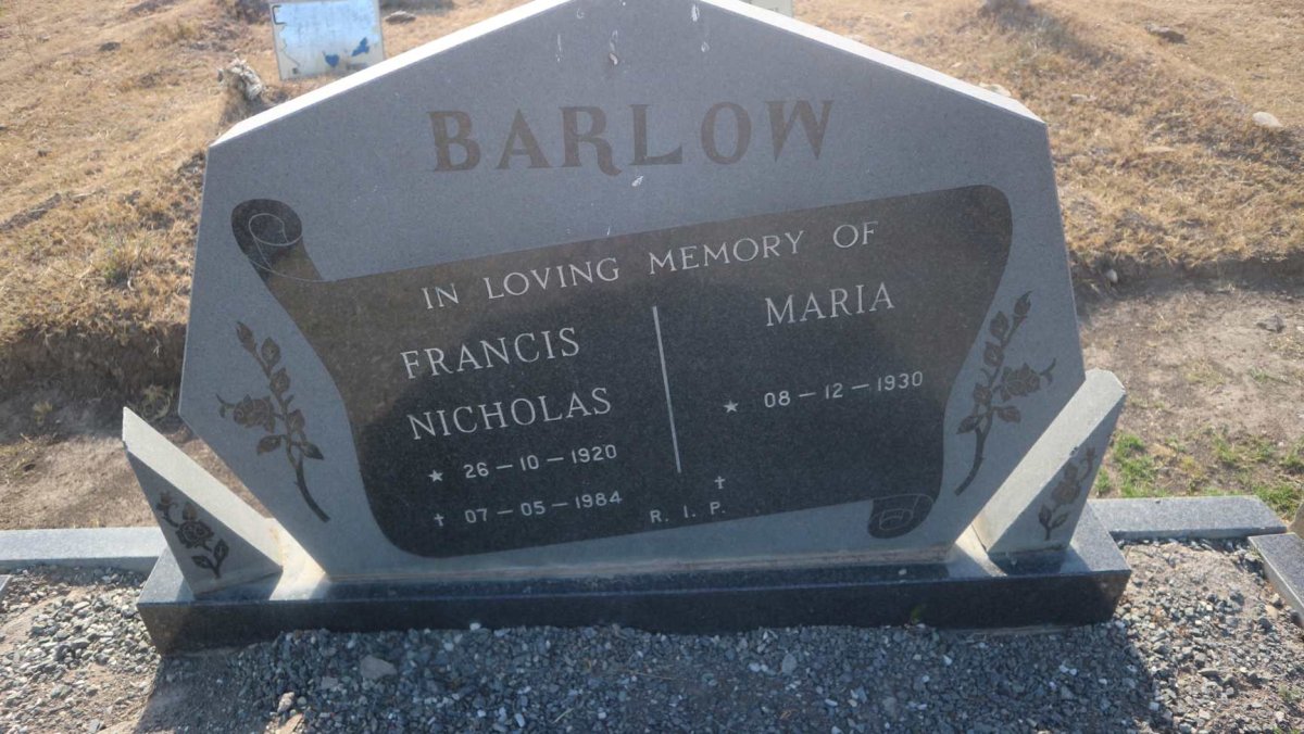 BARLOW Francis Nicholas 1920-1984 &amp; Maria 1930-