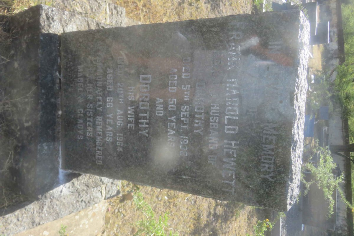 HEWETT Frank Harold -1938 &amp; Dorothy -1964