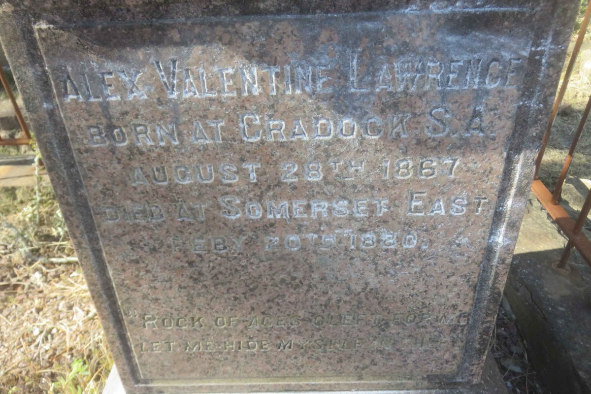 LAWRENCE Alex Valentine 1867-1880