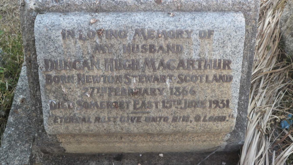 MACARTHUR Duncan Hugh 1866-1931 &amp; Mary Margaret Philomena TICHE 1873-1946
