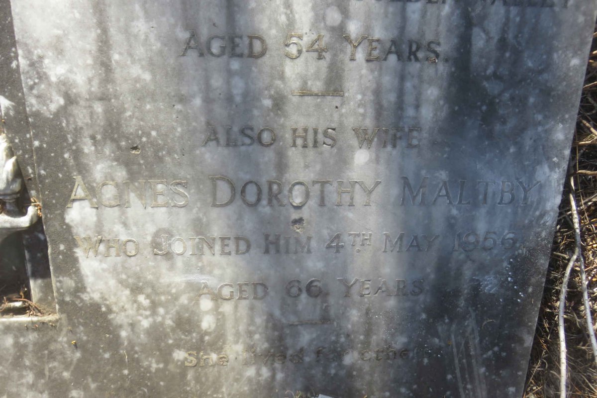 MALTBY Charles Langley -1937 &amp; Agnes Dorothy -1956