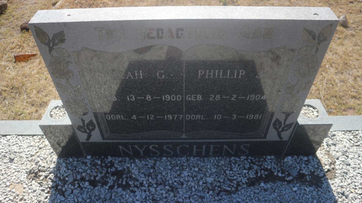NYSSCHENS Phillip J. 1904-1981 &amp; Leah G. 1900-1977