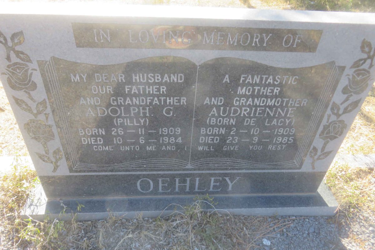 OEHLEY Adolph G. 1909-1984 &amp; Audrienne DE LACY 1909-1985