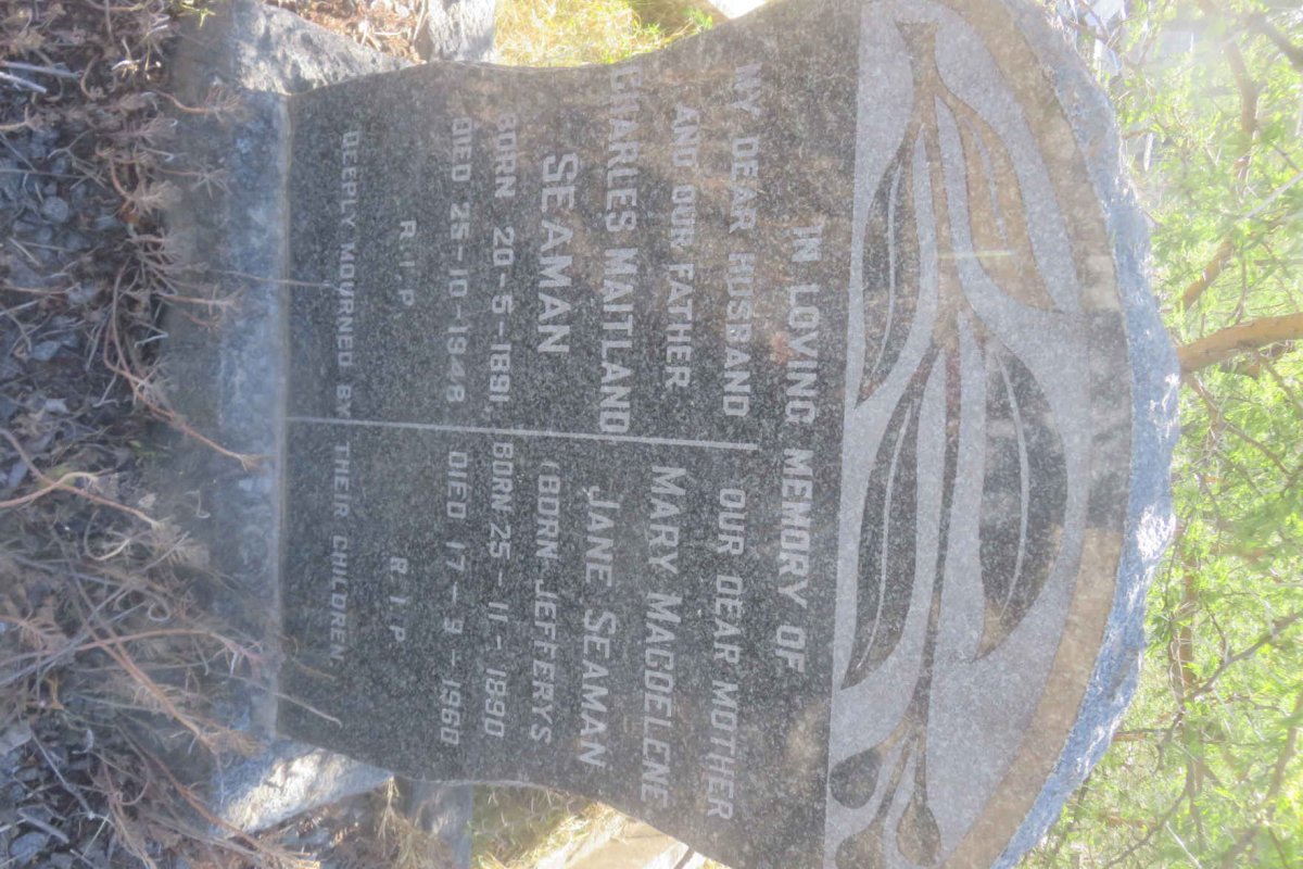 SEAMAN Charles Maitland 1891-1948 &amp; Mary Magdalene Jane JEFFERYS 1890-1960