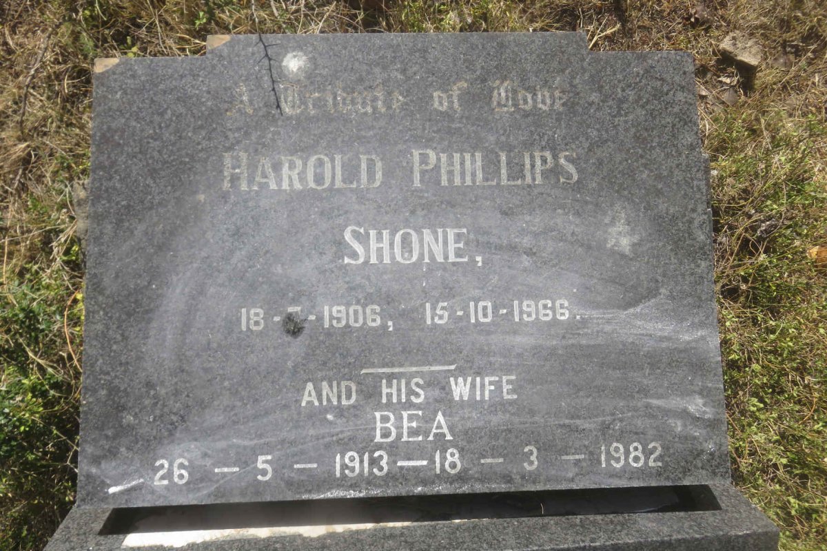SHONE Harold Phillips 1906-1966 &amp; Bea 1913-1982