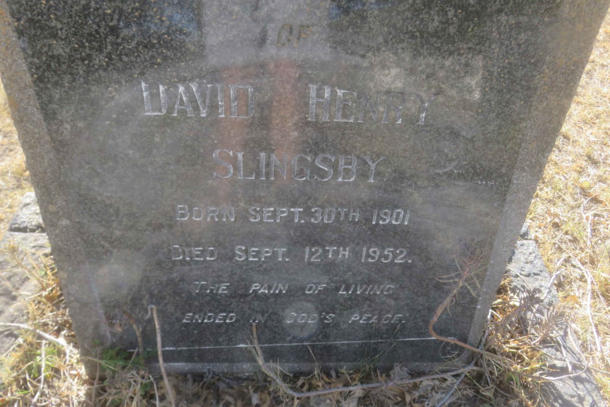 SLINGSBY David Henry 1901-1952