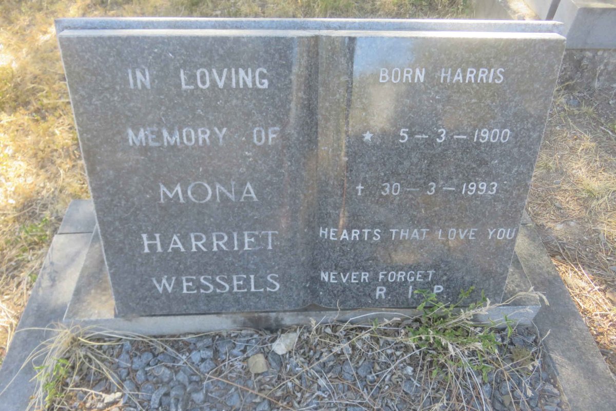 WESSELS Mona Harriet 1900-1993