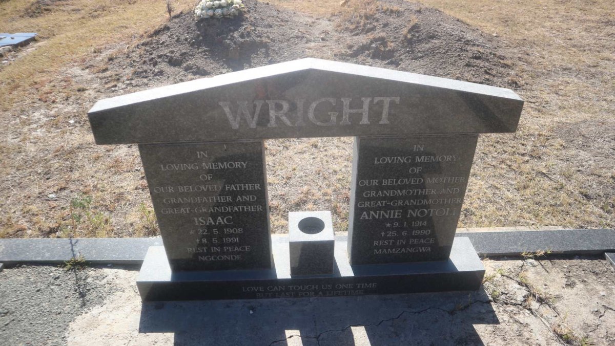 WRIGHT Isaac 1908-1991 &amp; Annie Notoli 1914-1990