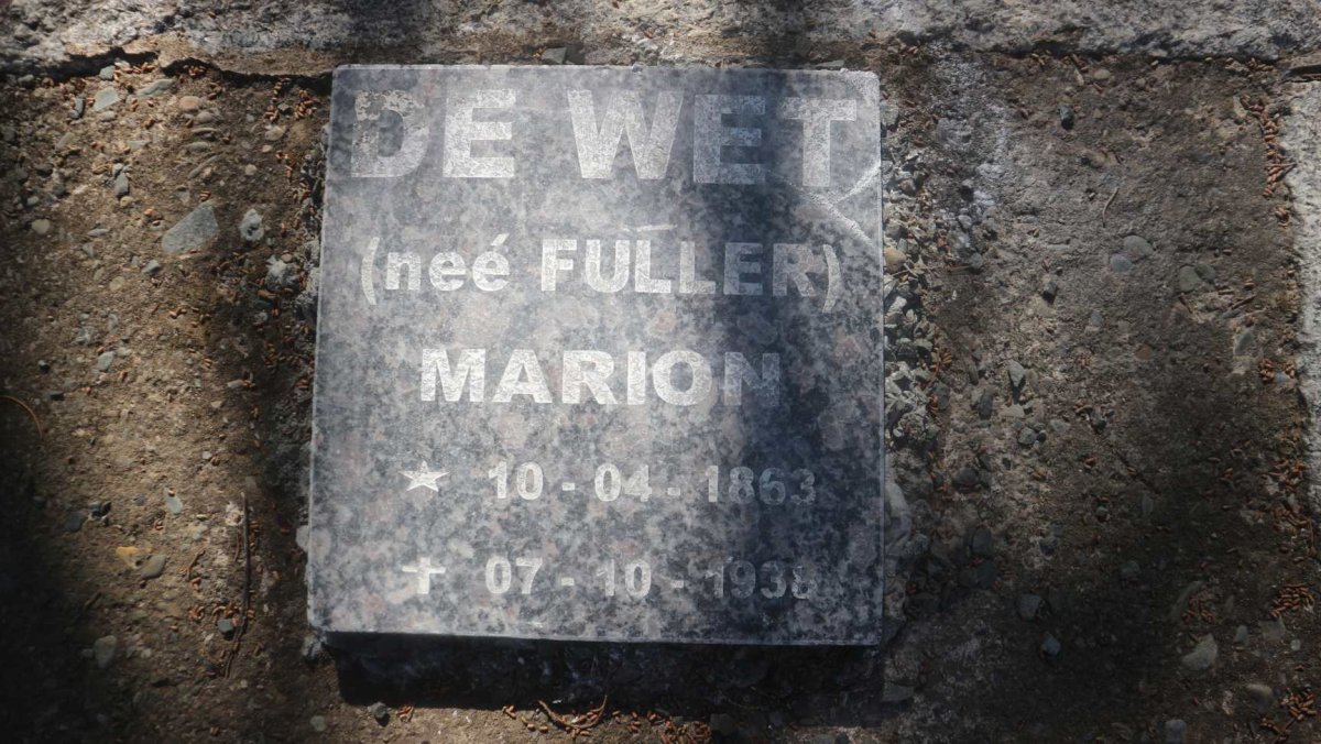 WET Marion, de nee FULLER 1863-1938