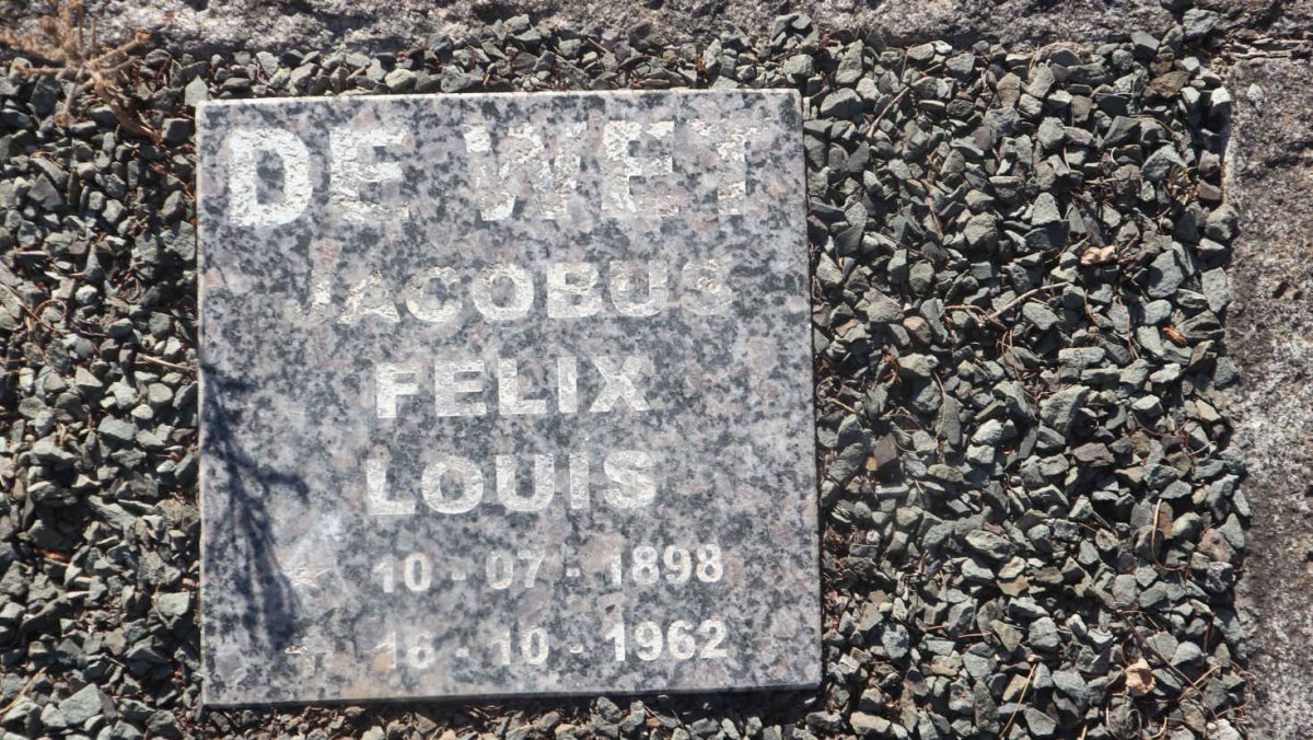 WET Jacobus Felix Louis, de 1898-1962