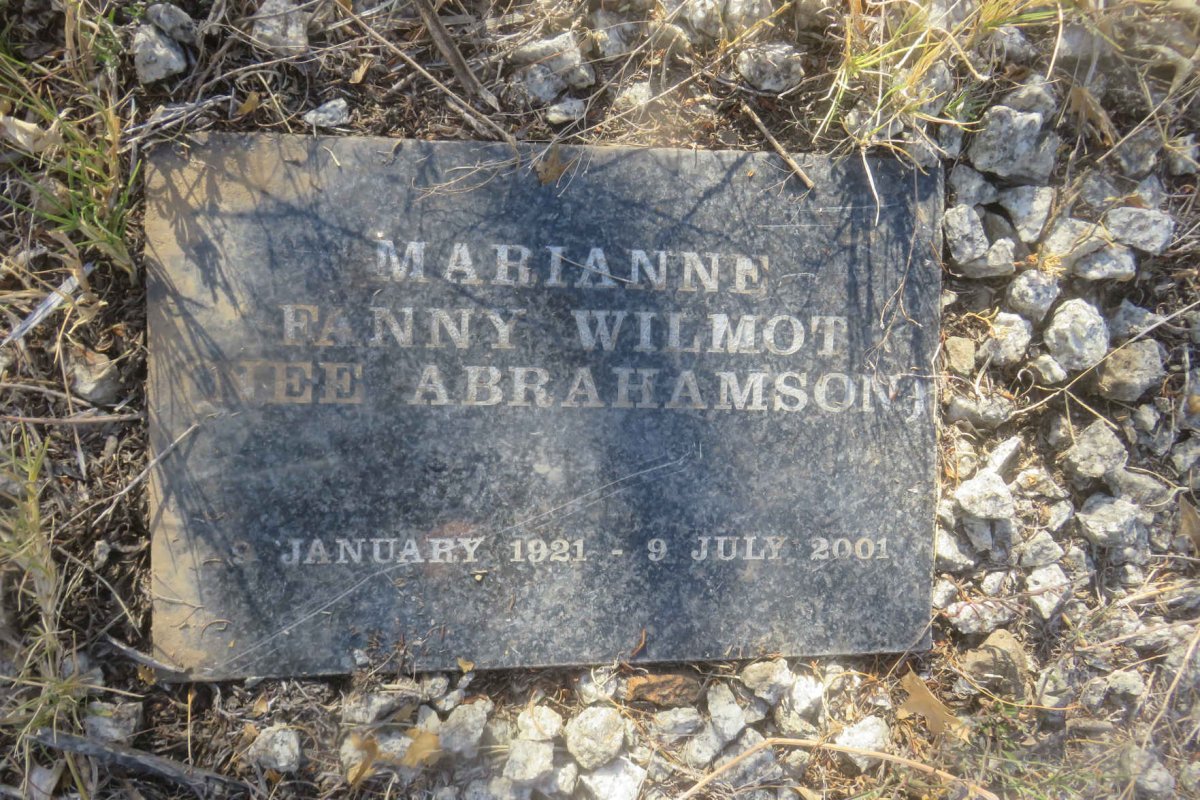 WILMOT Marianne Fanny nee ABRAHAMSON 1921-2001