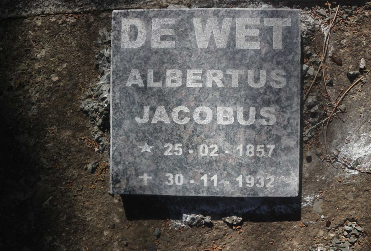 WET Albertus Jacobus, de 1857-1932