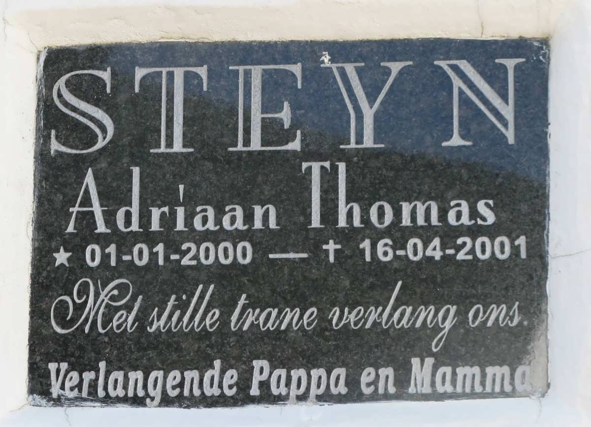 STEYN Adriaan Thomas 2000-2001