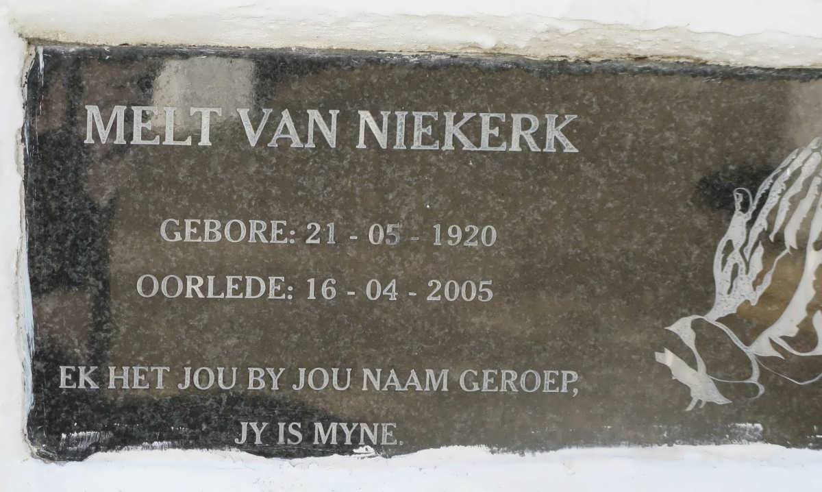 NIEKERK Melt, van 1920-2005