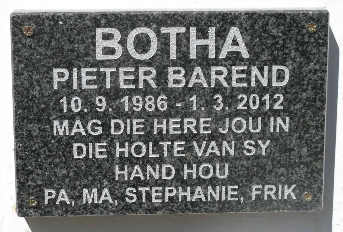 BOTHA Pieter Barend 1986-2012