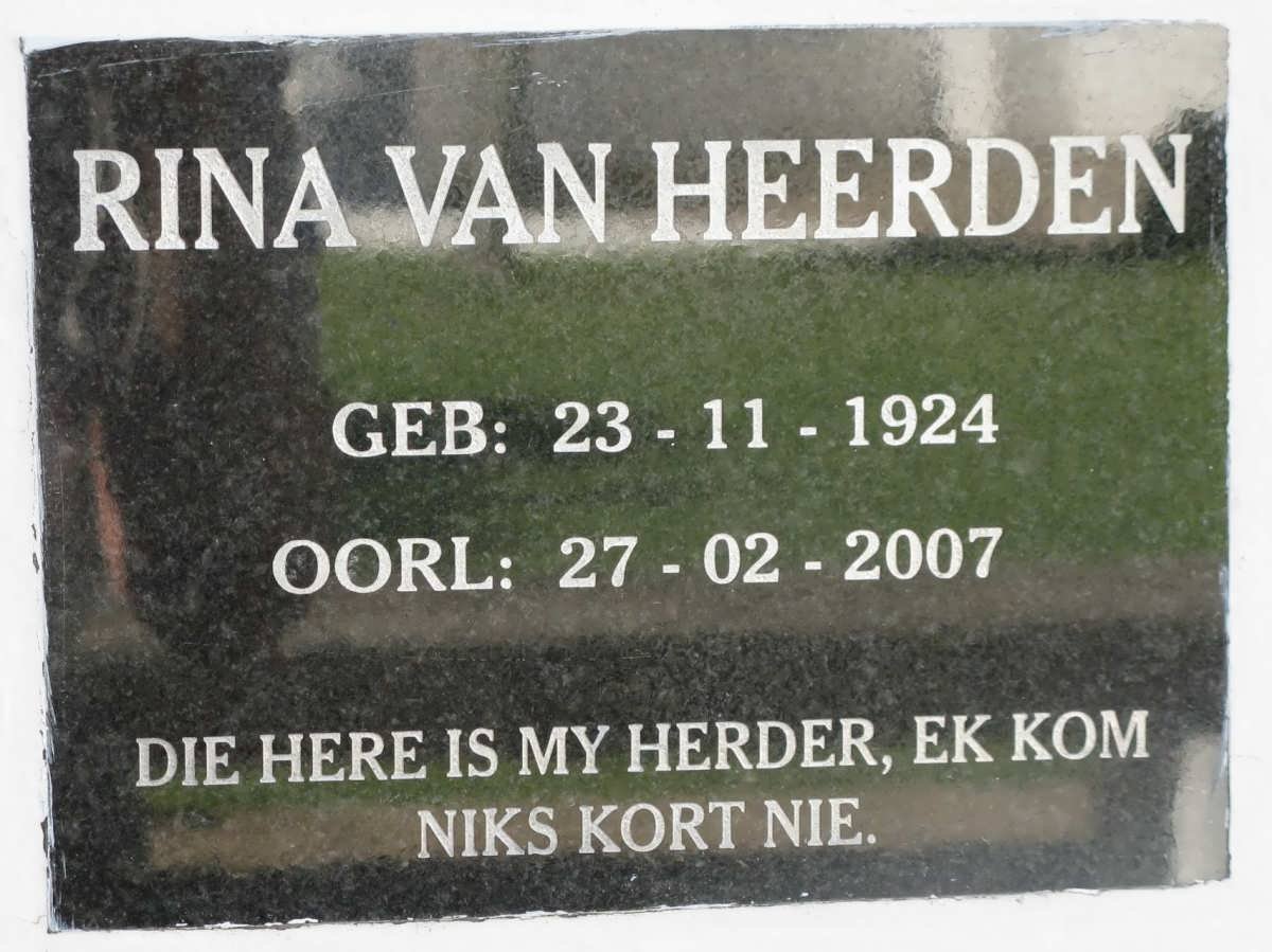 HEERDEN Rina, van 1924-2007