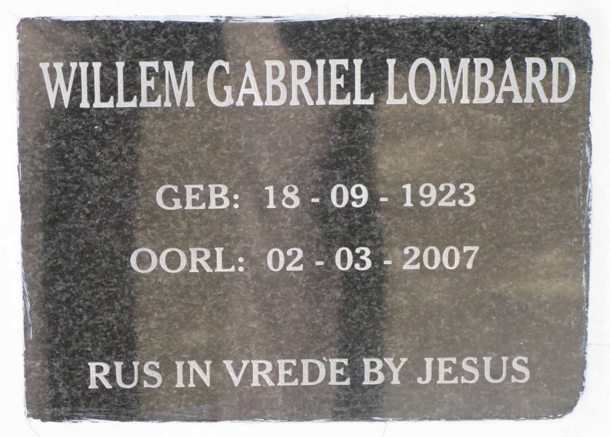 LOMBARD Willem Gabriel 1923-2007