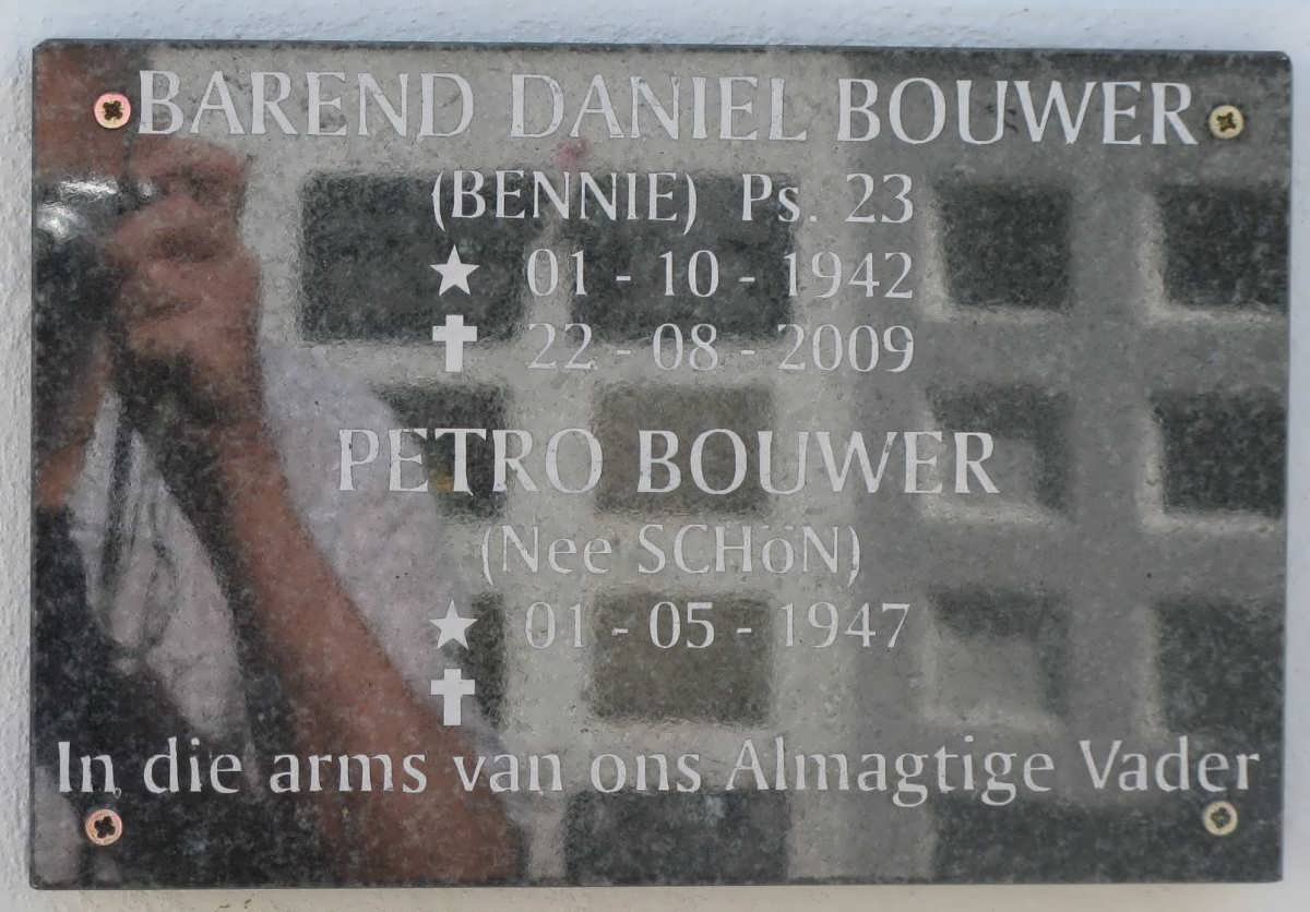 BOUWER Barend Daniel 1942-2009 &amp; Petro SCHÖN 1947-