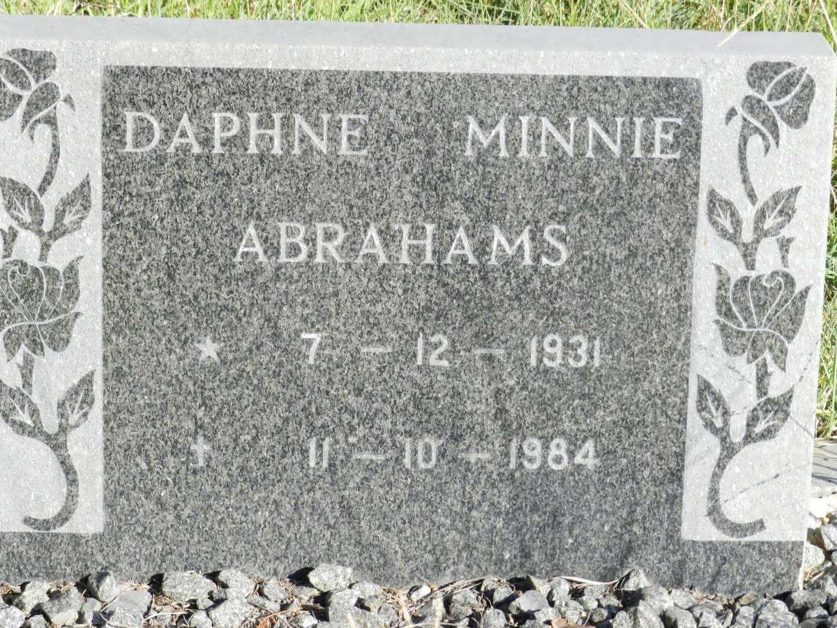 ABRAHAMS Daphne Minnie 1931-1984