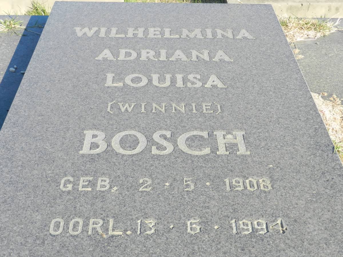 BOSCH Wilhelmina Adriana Louisa 1908-1994