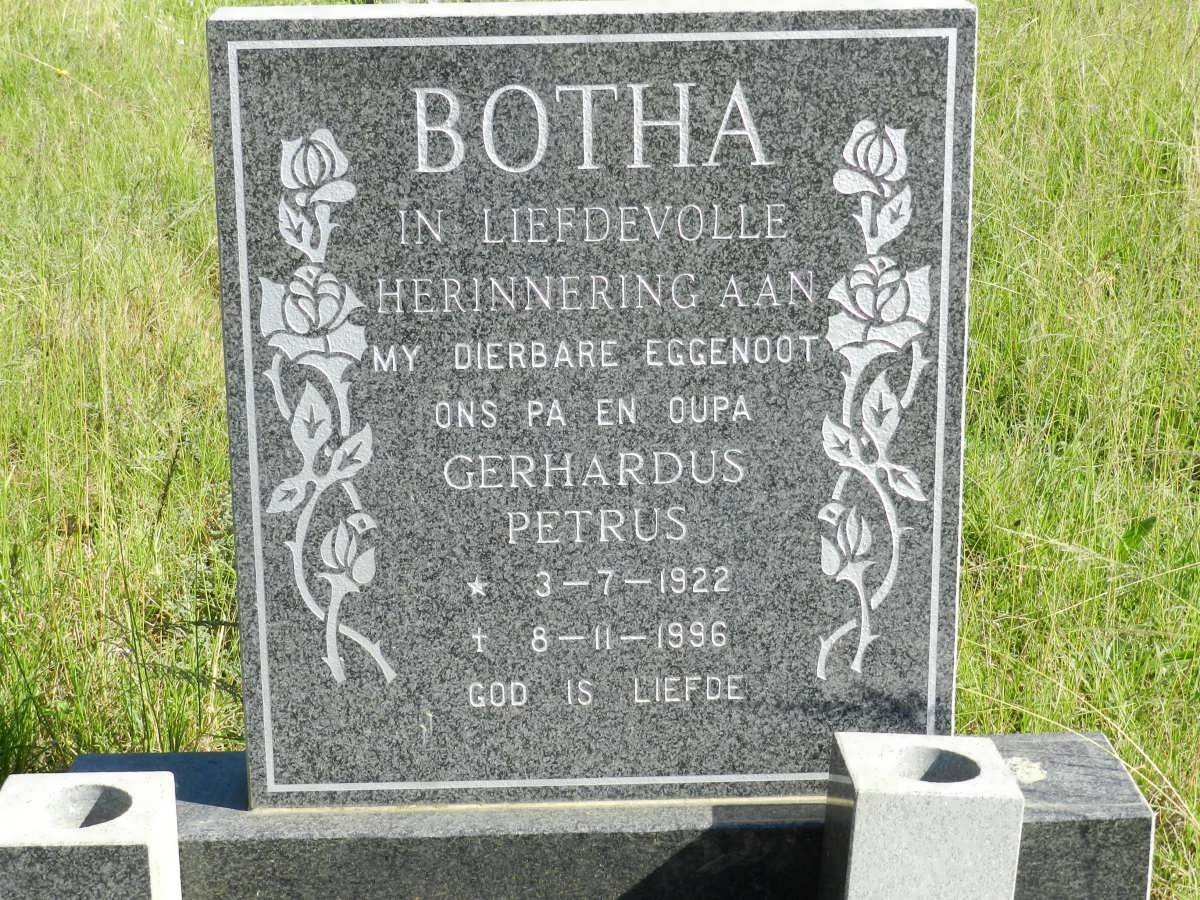 BOTHA Gerhardus Petrus 1922-1996