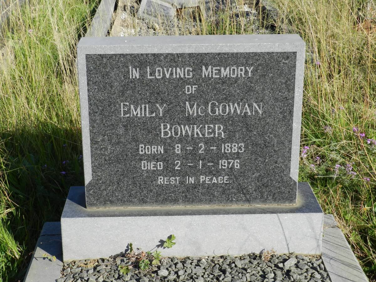 BOWKER Emily McGowan 1883-1976
