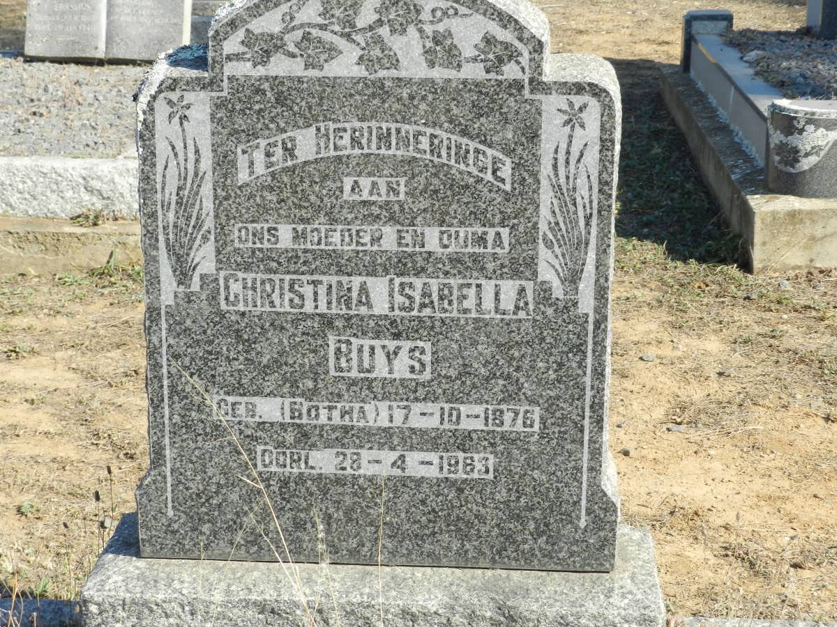 BUYS Christina Isabella nee BOTHA 1876-1963