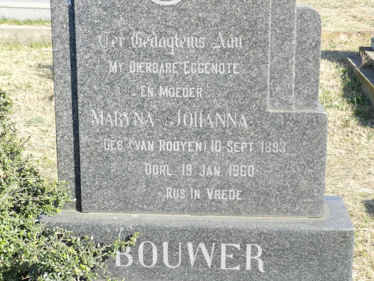 BOUWER Maryna Johanna born van ROOYEN 1893-1960