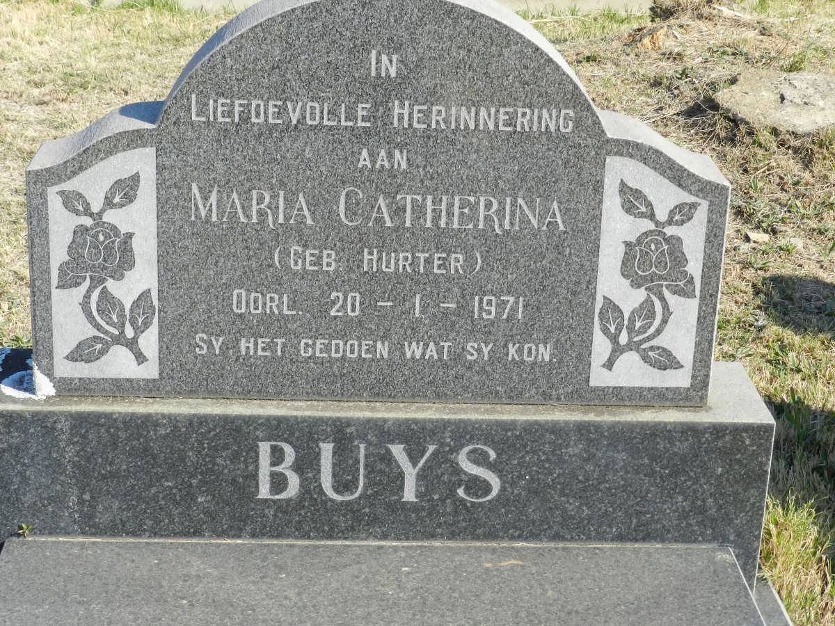 BUYS Maria Catharina nee HURTER -1971