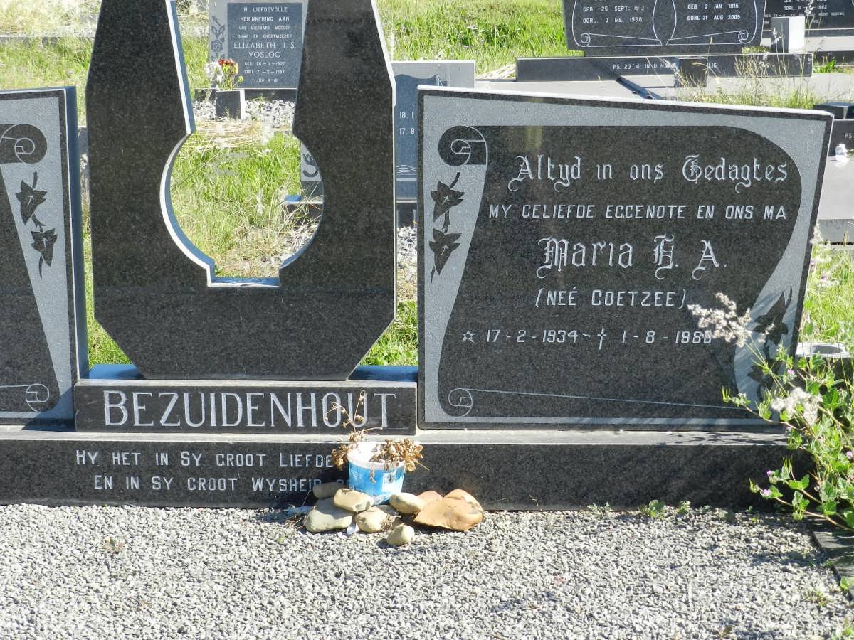 BEZUIDENHOUT Maria E.A. nee COETZEE 1939-1988