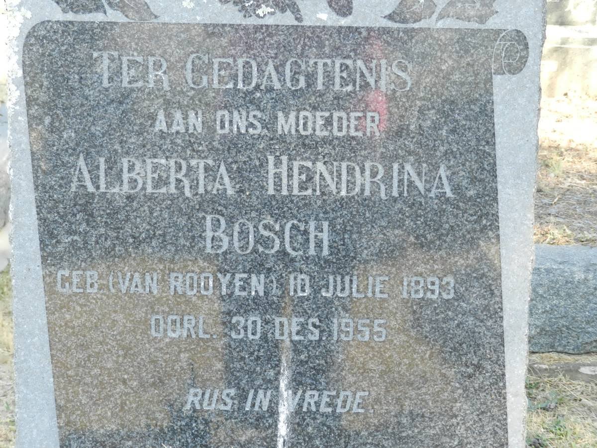 BOSCH Alberta Hendrina nee VAN ROOYEN 1893-1955