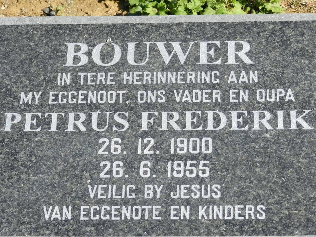 BOUWER Petrus Frederik 1900-1955