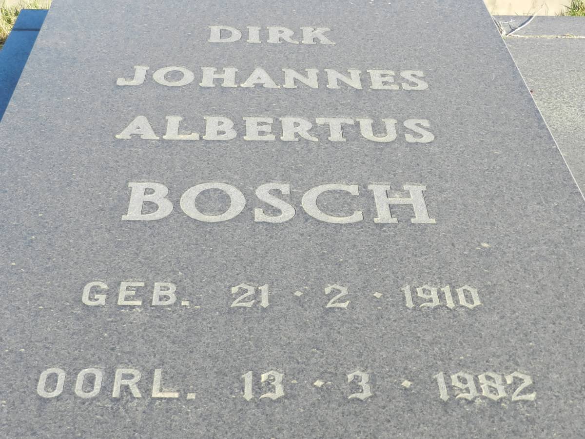 BOSCH Dirk Johannes Albertus 1910-1982