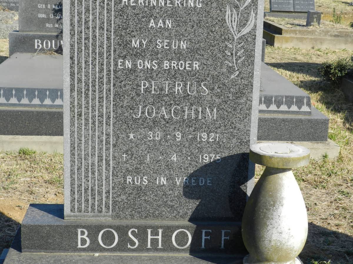 BOSHOFF Petrus Joachim 1921-1975
