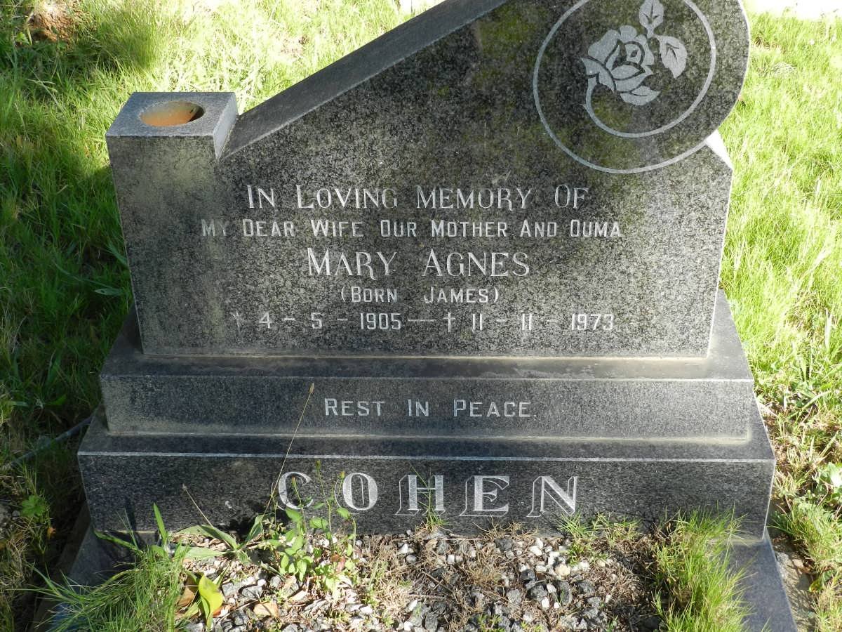 COHEN Mary Agnes nee JAMES 1905-1973