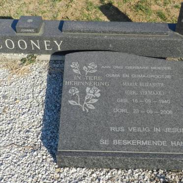 COONEY Maria Elizabeth nee VERMAAK 1940-2006
