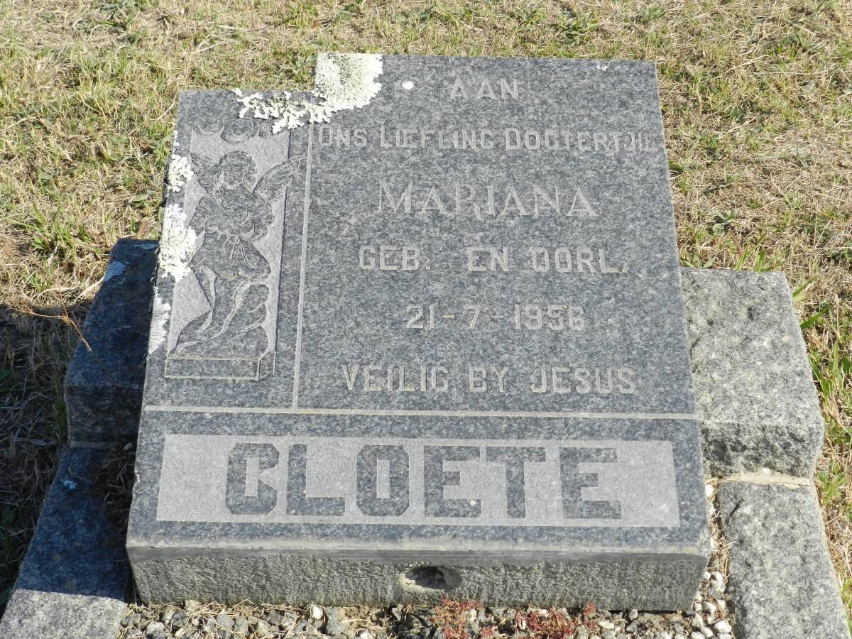CLOETE Mariana 1956-1956