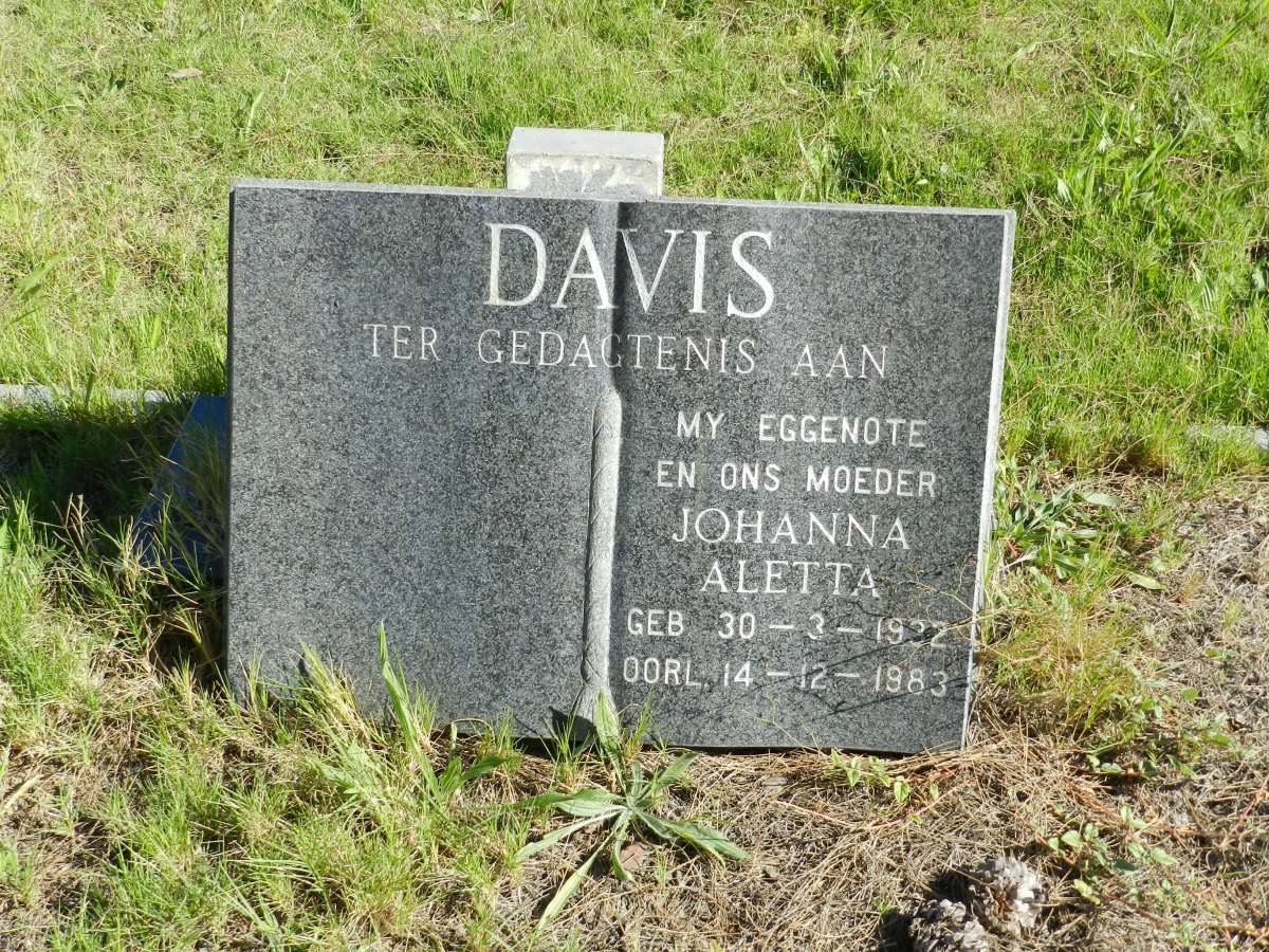 DAVIS Johanna Aletta 1932-1983
