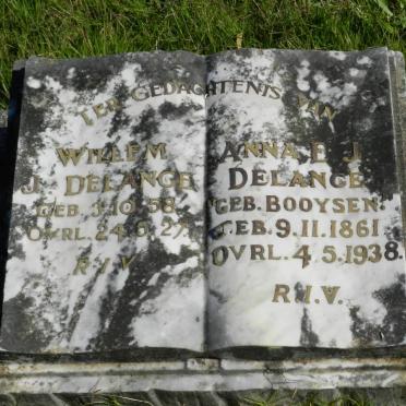 DELANGE Willem J. 1858-1927 &amp; Anna E.J. BOOYSEN 1861-1938