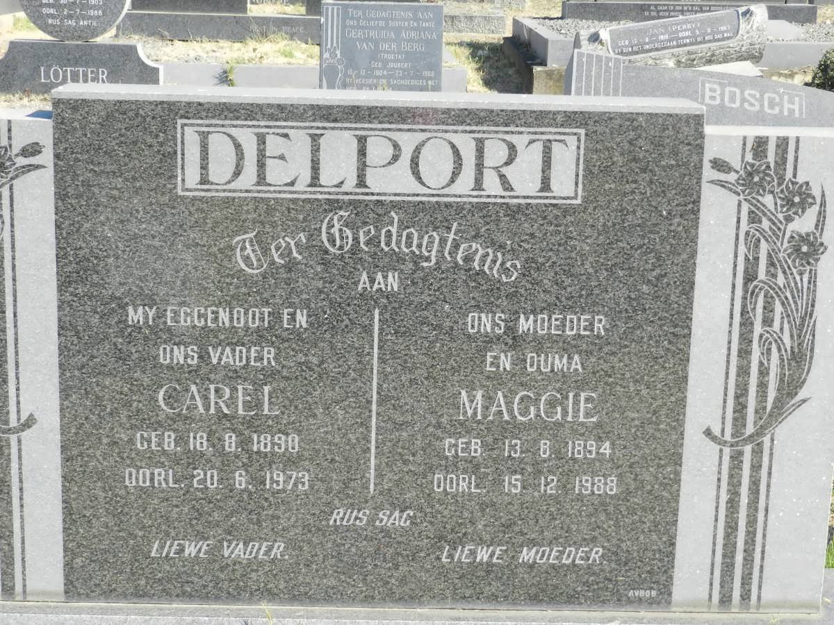 DELPORT Carel 1890-1973 &amp; Maggie 1894-1988