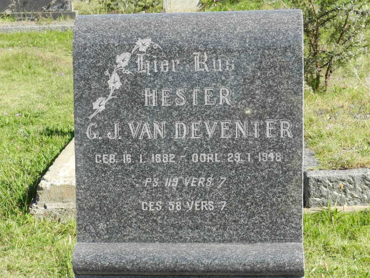 DEVENTER Hester G.J., van 1882-1948